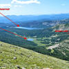 Albion Lake and two of the five Green Lakes.