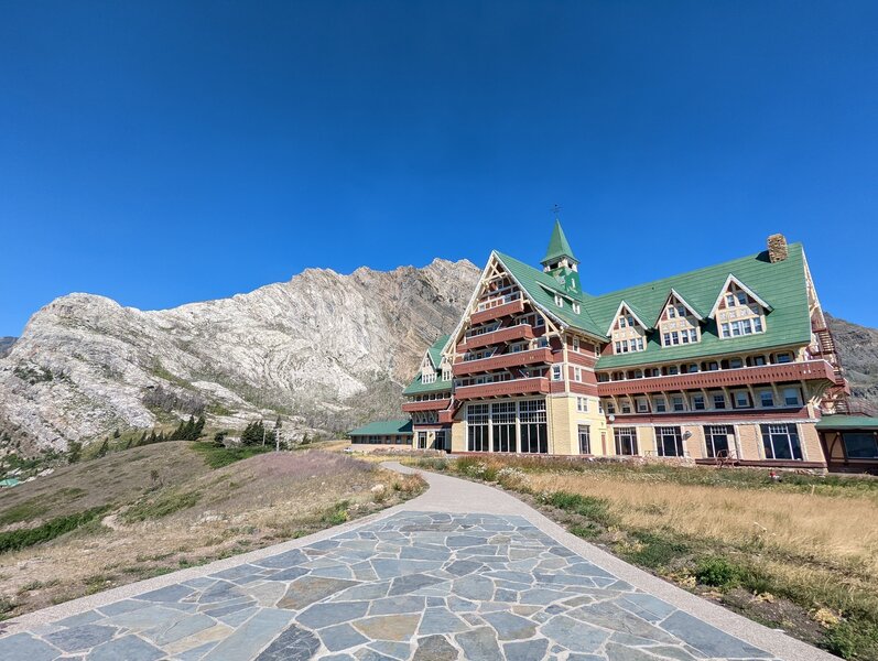 View of Bear's Hump from Prince of Wales Hotel.