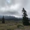 Morning clouds over the mountains to the west of Eleven Mile Reservoir.