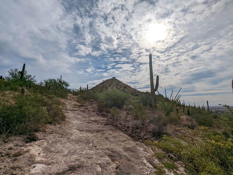 Climbing up the backside. Photo by Jayme Helgeson.