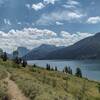 Lower Green River Lake. Squaretop Mountain, 11,695 ft., is in the distance to the south, center-left.