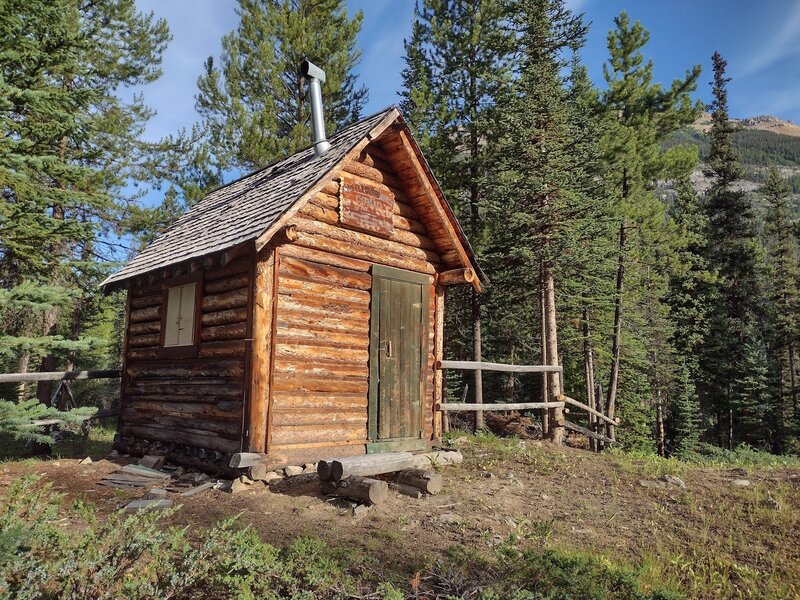 Castleguard River Patrol Cabin. Deep in the backcountry, at the foot of the Great Divide, where the Castleguard River empties into the Alexandra River.