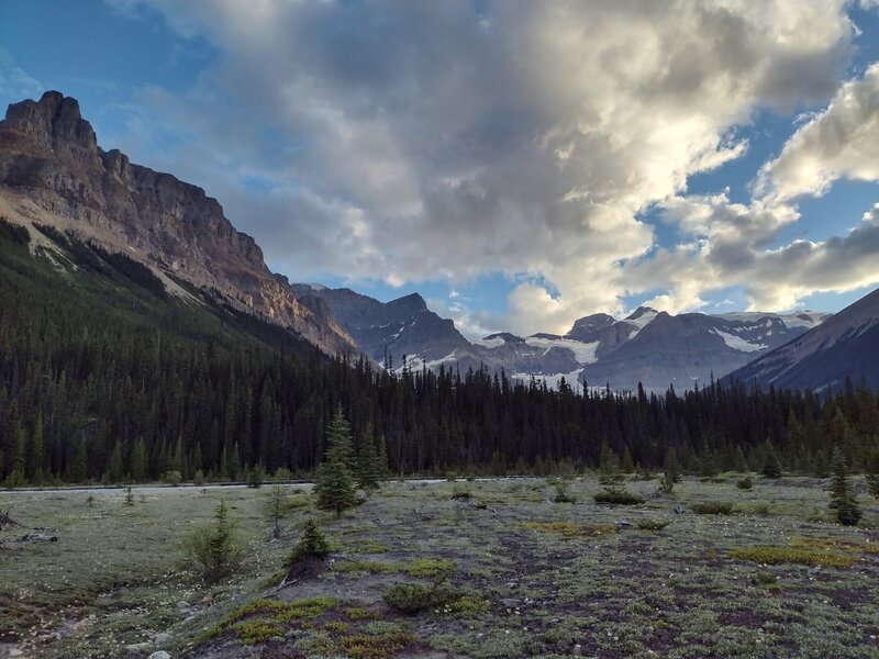 The Great Divide in the evening. Its glaciers are the Alexandra Glaciers.