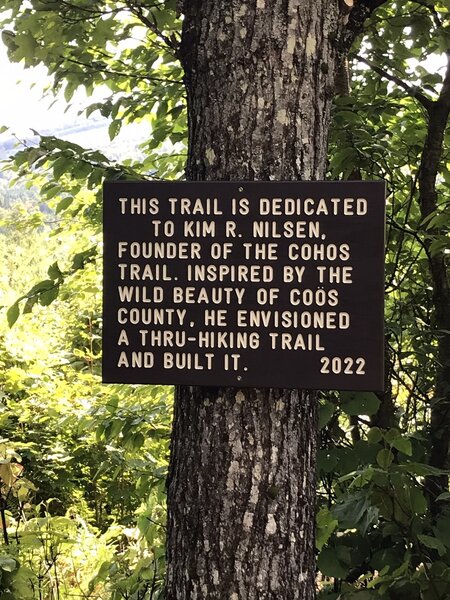 Dedication plaque at Nilsen's View.