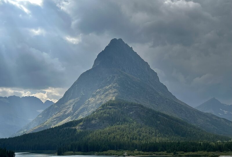 Grinnell Point view from Many Glacier Hotel