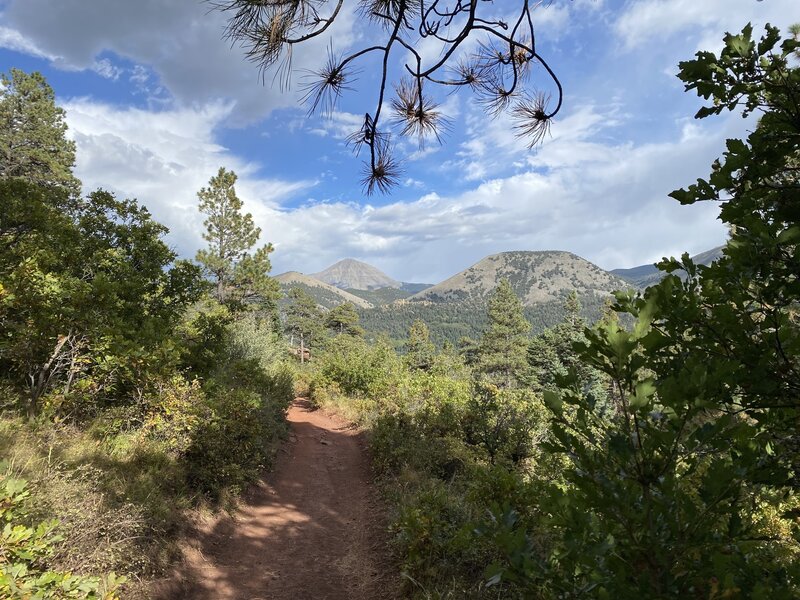 Looking east at the Western Spanish Peak through the notch.