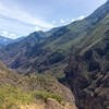 Rio Apurimac Valley with Choquequirao on the ridge line far ahead.