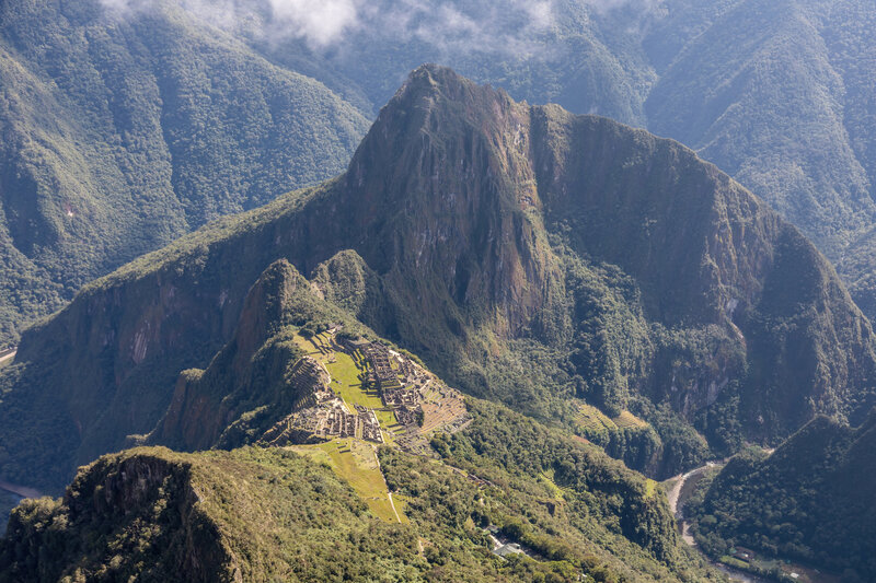 Machu Picchu and Huayna Picchu Mountain.