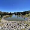 A beautiful high alpine lake along the Gallatin Crest portion of the route.