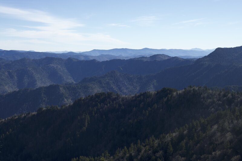 The Boulevard Trail offers great views of the Smokies from several points where there are breaks in the trees.   No matter what time of year it is, the views are breathtaking.