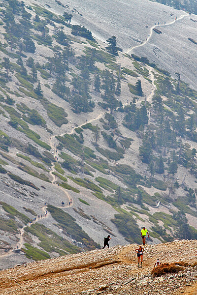 Looking down from the summit of Mt. Baldy