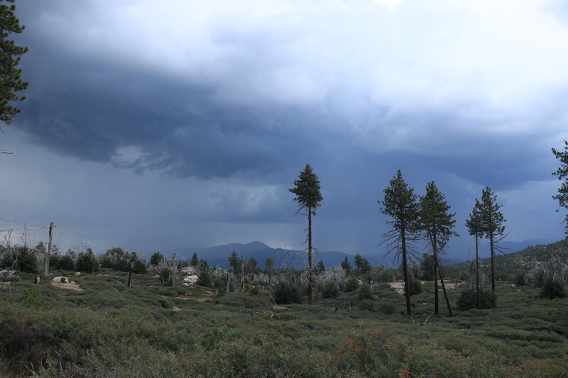 .View of an incoming storm on the trail