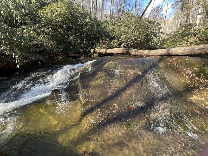 The creek flows alongside and crosses the Wolf Ridge Trail several times between the junction with the Twentymile  and Twentymile Loop Trails