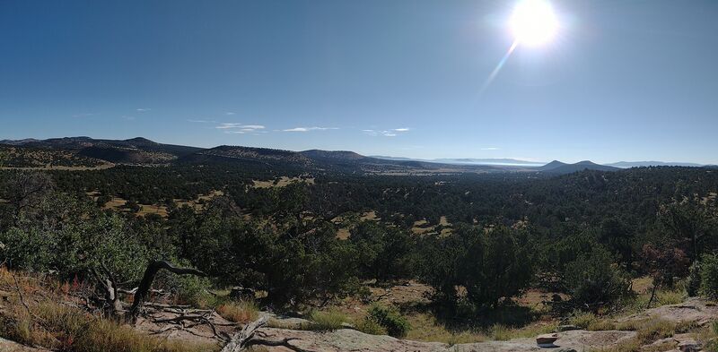 Panorama of the San Agustin Valley from the Datil Well Trail Overlook.