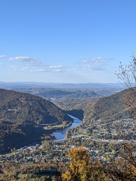 View from Sentinel Point overlooking Narrows and the New River.