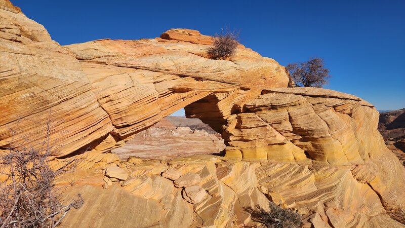 Top Rock Arch, A side trip at The Wave. It stands 300 feet above The Wave.