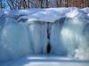 Close-up of Hidden Falls in winter