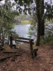 Bench at end of trail on Hampton Lake.