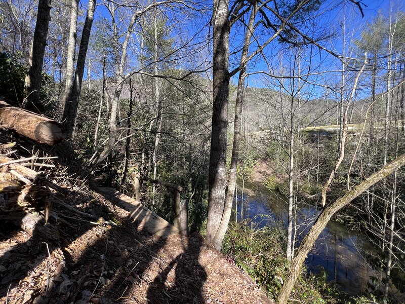 Footbridge and creek on Upper Wetlands Trail.