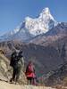 Enjoying an awesome view of Mt. Amadablam on our day 4th of Everest Base Camp Trek.