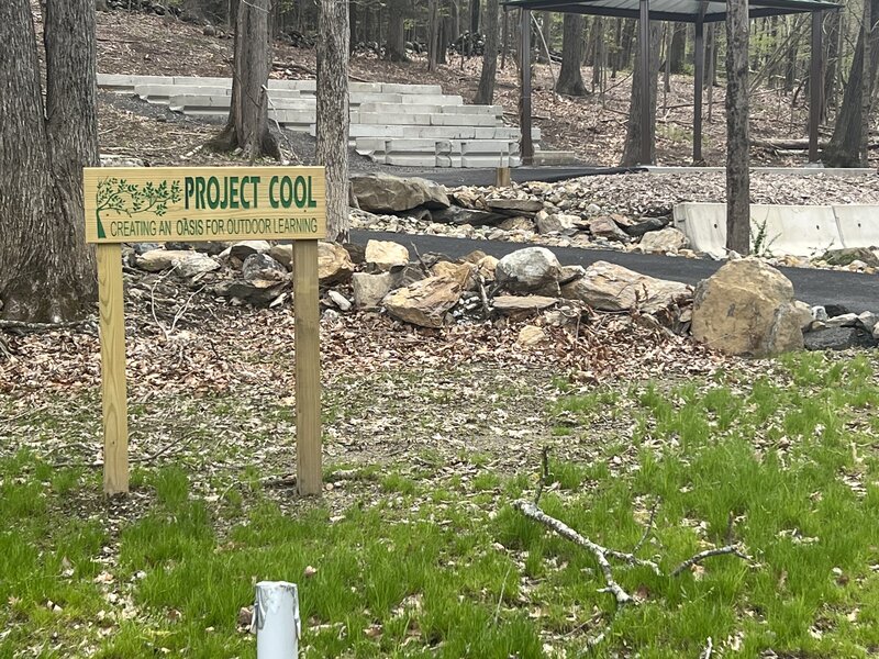 Entrance to trail by amphitheater.