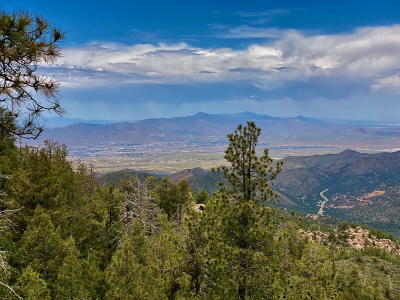 View of Kingman and the southern Hualapai Valley and the Cerbat Range.