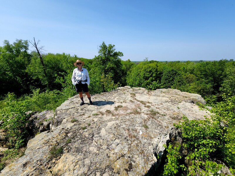 On the flat summit of Lone Rock.