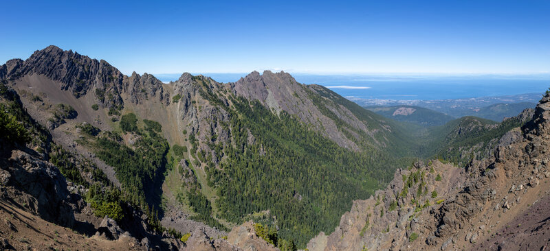 Ennis Creek drainage with Mount Angeles on the left.