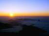 The sun coming up from Mount Fuji