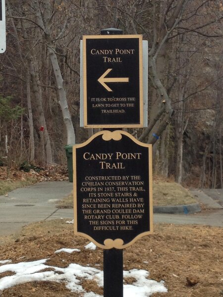 Sign at Start of Candy Point Trail.