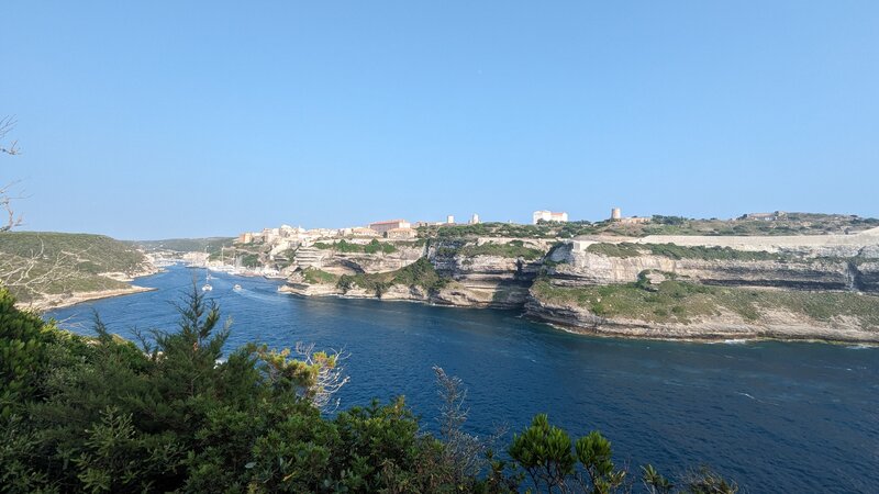 Bonifacio as seen from the Strada Vecia - Madonetta Trail.