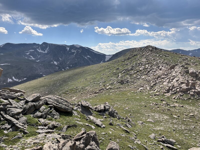 Looking W/SW from Stormy Peaks Pass.