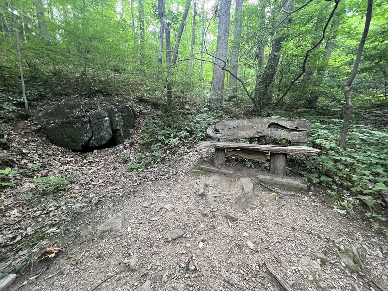 Bench and small cave