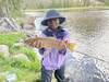 Caught and released a 2-3 pound rainbow trout at Rainbow lake.