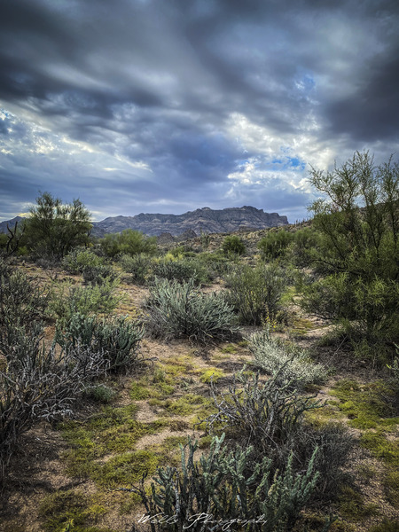 Storm over the  superstition mountains.