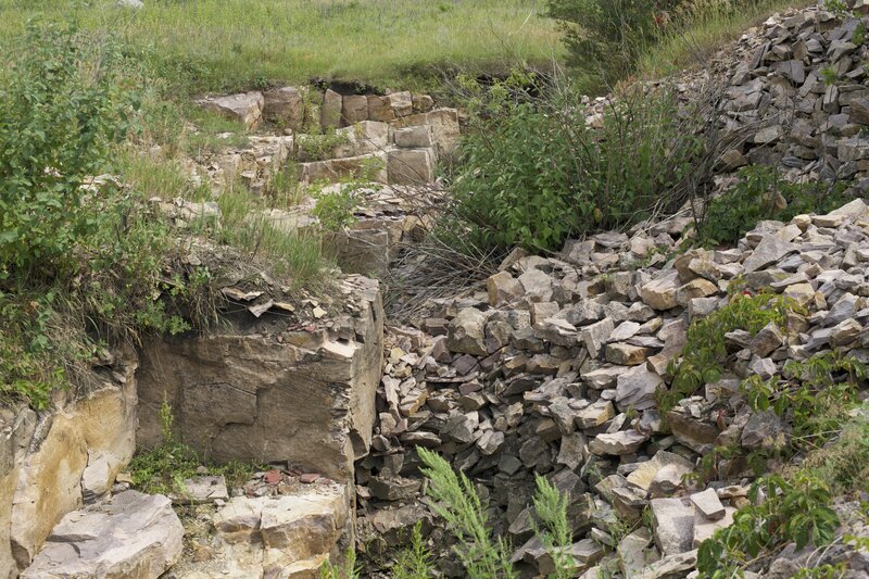 Pipestone quarries are actively mined today.  Depending on the day, you may encounter members of the local indian tribes working at their quarry pits.  The pits are not open to the general public.