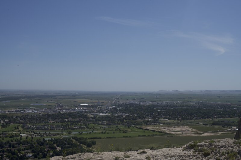 You can see Chimney Rock 20 miles in the distance from Scott's Bluff and the trails on the top of the bluff.