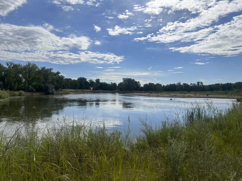 The trail reaches the confluence of the North Platte River and the Laramie River.  From this point on, the river is known as the North Platte.