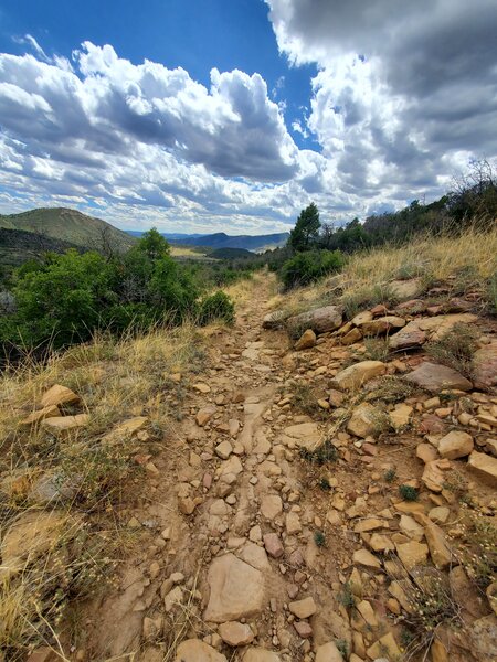 The trail surface here dictated the name of the Rocky Road Trail.