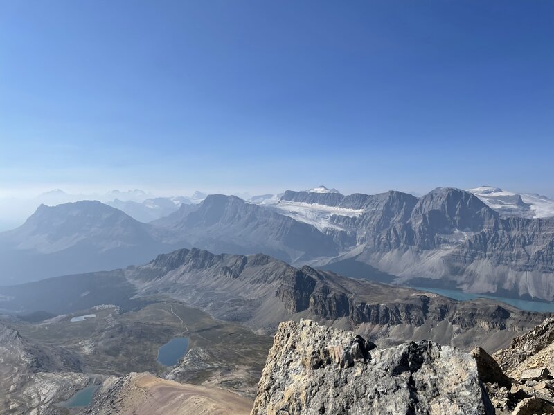 Very pretty view from the top. There are many lakes visible.