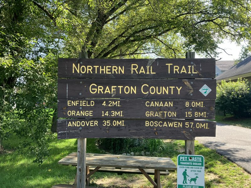 The northwestern terminus of The Northern Rail Trail.