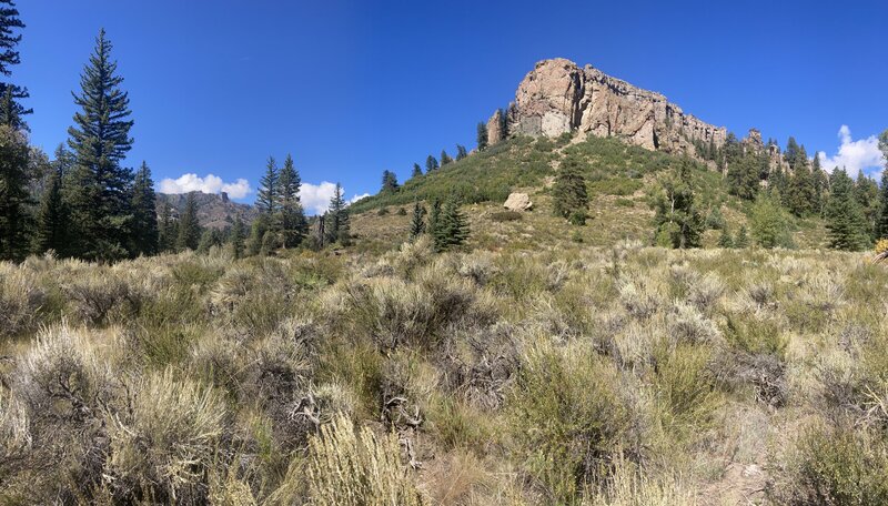 Start of the trail after the bridge.