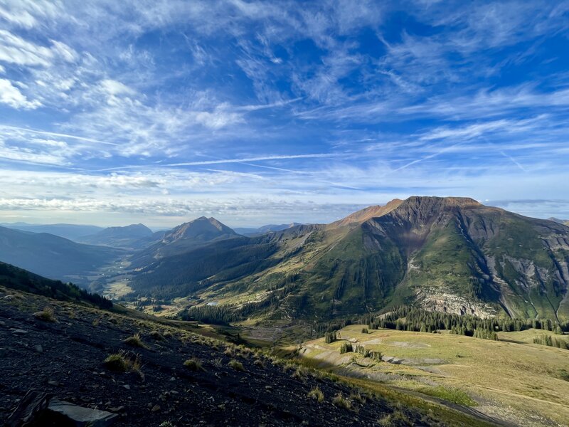 Amazing views looking southeast at Baldy and Gothic Mountains.