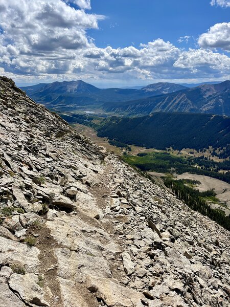 The rocky walk to summit.