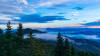 Sunrise from the summit of Mt. Mitchell looking north towards Mt. Craig and the Black Mountain Crest Trail