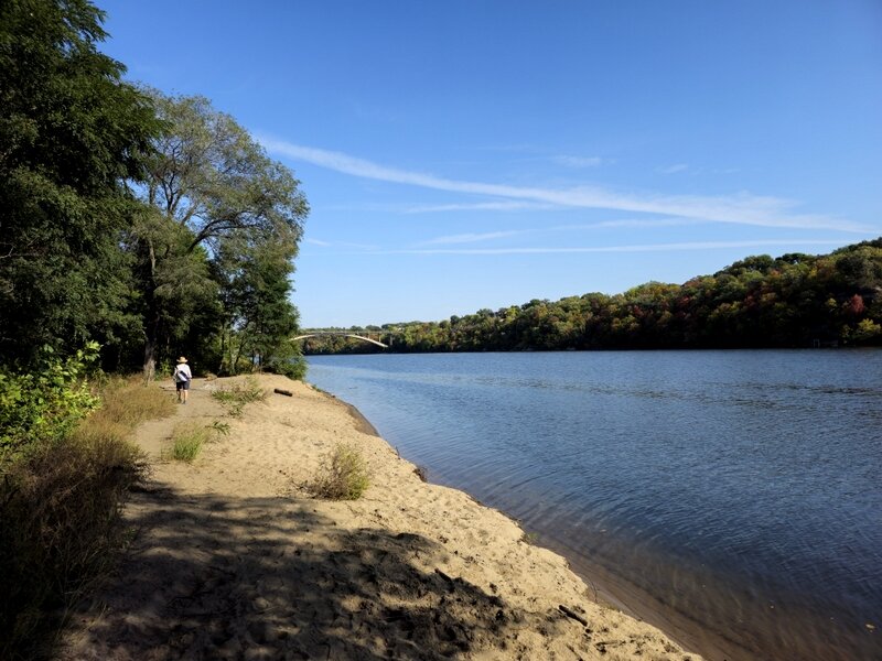 Longfellow Beach with the Lake Street Bridge in the distance.