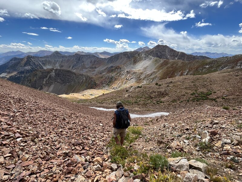 Descending Mineral Point from near the saddle.