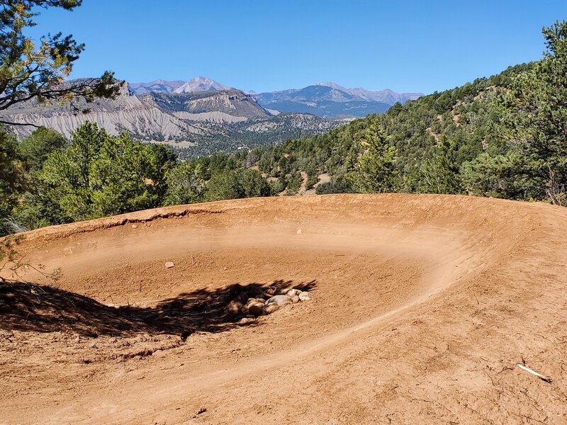 Big sweeping turn on Intermediate Downhill.