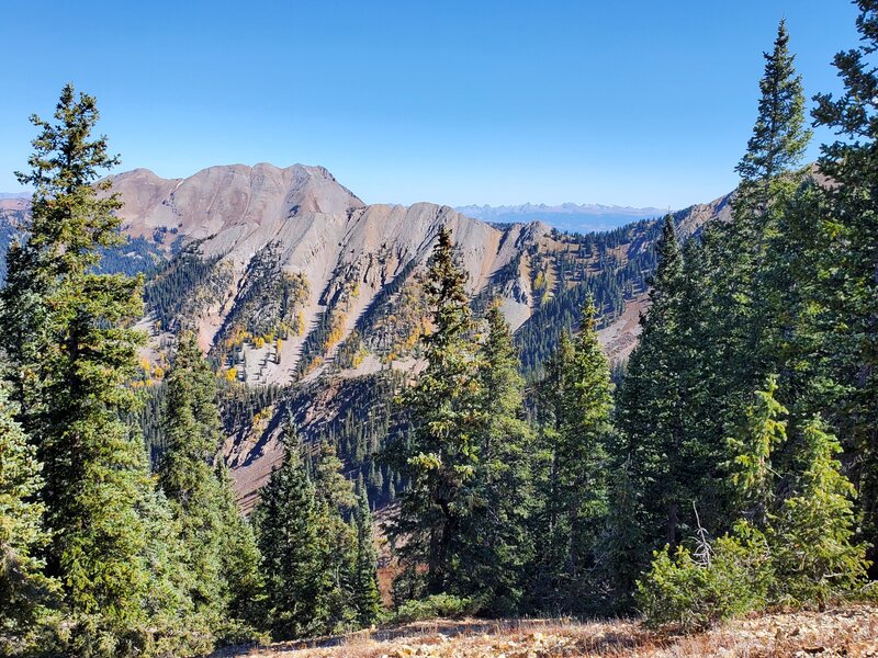 First views of Baker Peak from the route to Deadwood Mountain.