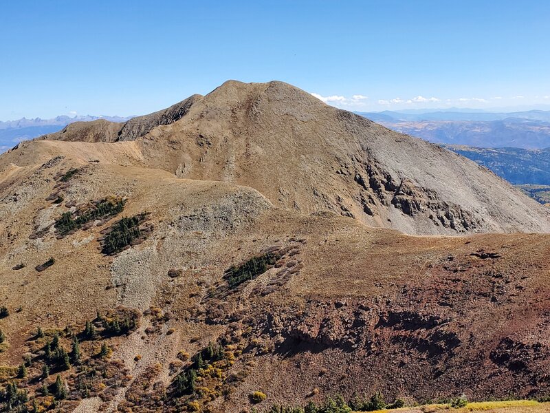 Looking across at Silver Mountain from near the top of Deadwood Mountain.